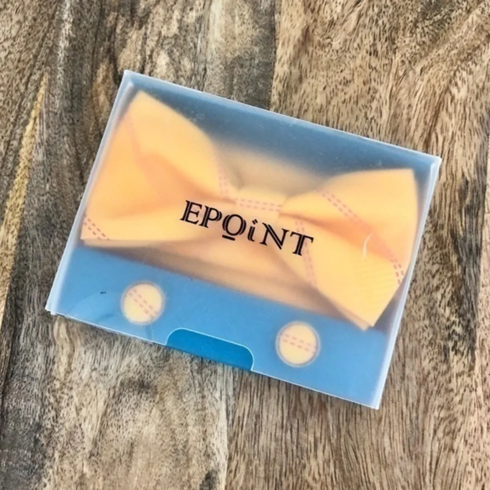 NEW Epoint Yellow‎ Stripe Bow Tie Cufflinks Set